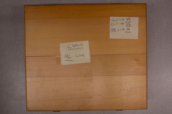 Media type: image;   Special Collections 3297 documents cataloged_item 3298 documents cataloged_item 3299 Description: Digital photo of Northcutt box to document exterior and interior text.;